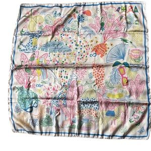 NIB hand painted 💯silk scarf. Elegant, sporty, gorgeous. New and unworn